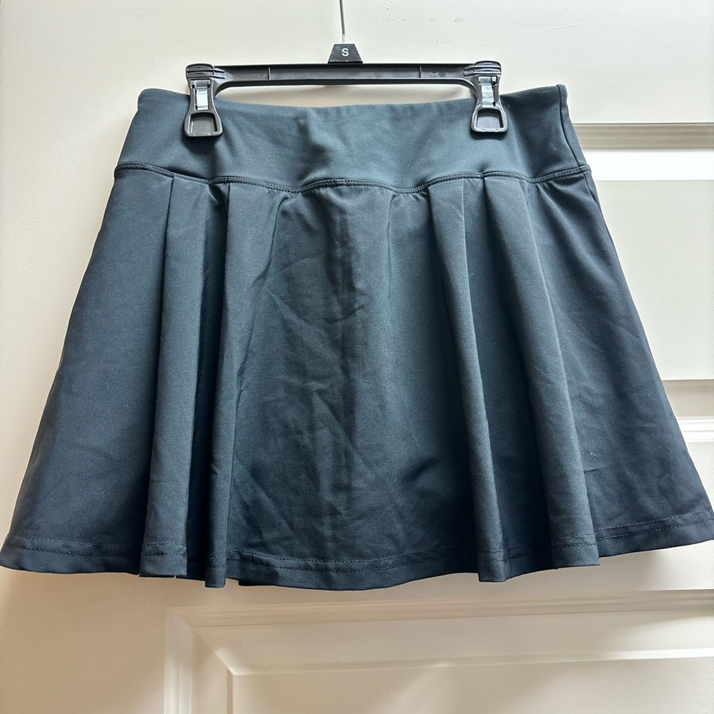 Gray Mini Skater Skirt with Pleats for Work